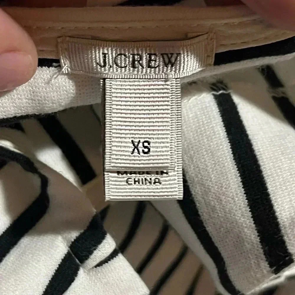 J.Crew jeweled neck sleeveless striped top XS